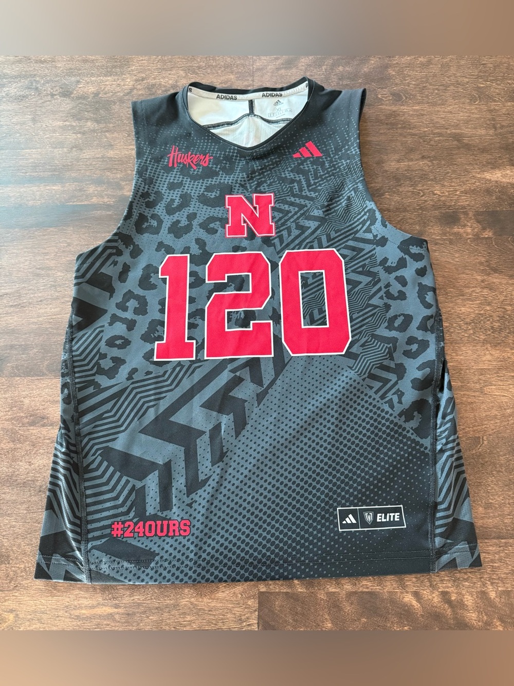 Adidas Nebraska Huskers Black & Red Sleeveless Jersey